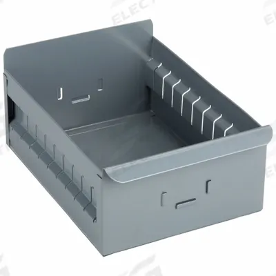 APPROVED VENDOR Drawer Bin: 11 in Overall Lg, 8 1/4 in x 4 1/2 in, Gray - Metal Drawer Bins