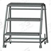 BALLYMORE Step Stool: 2.4 ft Overall Ht, 450 lb Load Cap, 3 Steps, Steel, 2.4 ft Standing Ht (MPN 326PSU). Key specifications — attr1051722: Rolling Step Stool; attr1051697: BALLYMORE; attr1051699: (4) Swivel; attr1051702: Gray; attr1051713: Handrails Not Included; attr1051726: Rectangle.