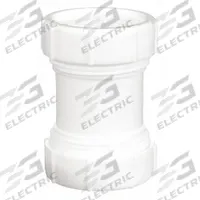 APPROVED VENDOR Coupling: Plastic, White, 1 1/2 in_1 1/4 in Nominal Pipe Size, 3 1/2 in Overall Lg (MPN 1PPA5). Key specifications — Includes: Washers; Brand: APPROVED VENDOR; Material: Plastic; Connection Type: Slip.
