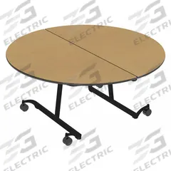 PALMER HAMILTON Folding Table: Maple, 29 in Overall Ht, 60 in Overall Lg, 60 in Overall Wd, Circle (MPN 22MT132960RD-MT). Key specifications — Tabletop Structural Material: Particle Board; Tabletop Surface Material: Laminate.