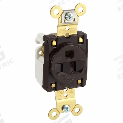 HUBBELL Receptacle: Single, 5-15, Brown, 125V AC, 15 A, 2 Pole / 3 Wire (MPN HBL5261) - General Purpose Receptacles