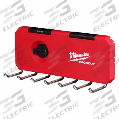MILWAUKEE PACKOUT Hook Rack: 9 1/2 in W x 3 1/2 in H x 3 in L, Plastic - PACKOUT Storage Hooks