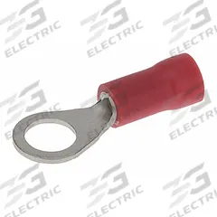 POLARIS Ring Terminal: Red, Vinyl Insulation, #10 Stud Size, 16 AWG to 14 AWG Wire Sizes, 600 V (MPN R22-10V). Key specifications — attr1308027: POLARIS.