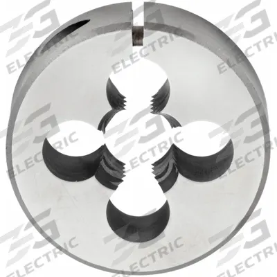 CLE-LINE Round Threading Die: 7/16"-14 UNC, 1 in OD, Adj, High Speed Steel (MPN C65828) - Adjustable Round Threading Dies