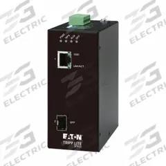EATON TRIPP LITE Fiber to Ethernet Media Converter: DIN Rail, 2 Ports, RJ45/SFP (MPN N785-H01-SFP-D). Key specifications — Port Type: RJ45; Mode Type: Singlemode; Manufacturer Part Number: N785-H01-SFP-D; Brand: EATON TRIPP LITE; Features: LEDs Indicate Installation Performance and Diagnostic Functions; Product Type: Fiber to Ethernet Media Converter; Maximum Input Voltage: 57V DC; Mounting Location: DIN Rail.