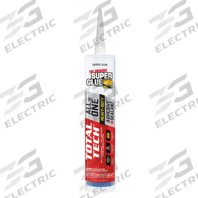 SUPER GLUE Construction Adhesive: Total Tech, 9.8 fl oz, Cartridge, Clear - Kitchen & Bath Construction Adhesives