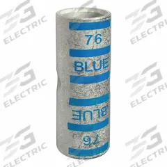 APPROVED VENDOR Open Barrel Splice: 400 kcmil Wire Size, Blue Code, 2.78 in, Copper Barrel, 76 Die (MPN 22EZ27). Key specifications — Die Code: 76; Brand: APPROVED VENDOR; Color Code: Blue.