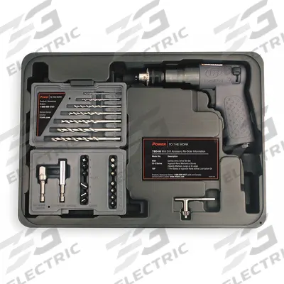 INGERSOLL RAND Air-Powered Drill: 1/4 in Chuck, Heavy Duty, 1,875 RPM, 0.25 hp - Pistol-Grip Air-Powered Drills