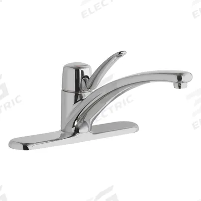 CHICAGO FAUCETS Low Arc Kitchen Faucet: 2300, Cast Brass, Single-Post, Deck, 3 Mounting Holes - Single-Post Kitchen Faucets