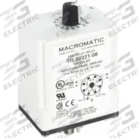 MACROMATIC Single Function Time Delay Relay: Socket Mounted, 240V AC, 10 A, 8 Pins/Terminals (MPN TR-50221-08). Key specifications — Brand: MACROMATIC.