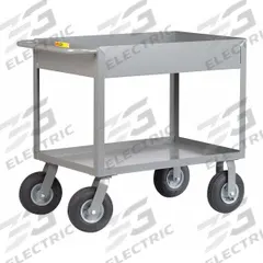 LITTLE GIANT Utility Cart: 1,200 lb, 48 in L x 24 in W Shelf, 2 Shelves, Gray, Flat (MPN DS-2448-X6-9P). Key specifications — Caster/Wheel Configuration: (2) Rigid; Brand: LITTLE GIANT; Caster Wheel/Tread Material: Rubber.