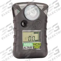 MSA Single-Gas Detector: High 10 ppm/Low 4.5 ppm, IP67, Hydrogen Cyanide ( HCN ), MSA ALTAIR Pro (MPN 10076729). Key specifications — Gas Detected: Hydrogen Cyanide; Housing Color: Black; Battery Chemistry: Lithium.