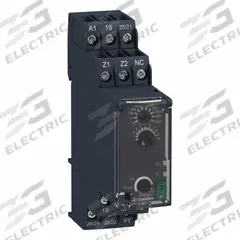 SCHNEIDER Time Delay Relay: DIN-Rail Mounted, 24 to 240V AC/DC, 8 A, 6 Pins/Terminals (MPN RE22R2DMR). Key specifications — Contact Rating (DC): 8 A @ 24V; Delay Function: Symmetrical Flashing; Input Voltage: 24 to 240V AC/DC; Brand: SCHNEIDER.