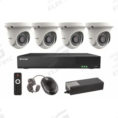 VITEK Video Surveillance Digital Systems: Turret, 4 Cameras Included, 2.8 mm Max Focal Lg - Video Surveillance Digital Systems w/ Cameras