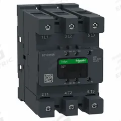 SCHNEIDER ELECTRIC IEC Contactor: Non-Reversing, 3 Poles, 3NO Contacts, 115 A, 240V AC/480V AC Coil (MPN LC1D115ALSE). Key specifications — Brand: SCHNEIDER; Integrated Surge Suppression: Yes.