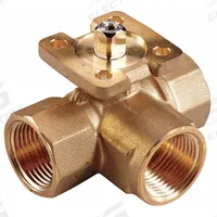 HVAC Control Ball Valve: 3-Way, 1 in Female NPT, 18.7 CV Flow, 9.4 Bypass CV Flow, 200 psi Close-off (MPN VG1845CP). Key specifications — Ball Material: Stainless Steel; Body Material: Brass; For Media: Steam.