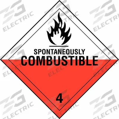 BRADY Container Placard: Spontaneously Combustible, 10 3/4 in x 10 3/4 in - Class 4: Flammable Solids