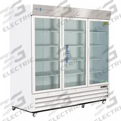 AMERICAN BIOTECH SUPPLY Pharmacy Refrigerator: 72 cu ft, Upright, 2°C to 7°C, 34 in Overall Dp, Temp (MPN PH-ABT-HC-S72G). Key specifications — Door Opening Style: Sliding; Color: White; Alarm Type: Temperature; Manufacturer Part Number: PH-ABT-HC-S72G; Brand: AMERICAN BIOTECH SUPPLY; Product Type: Pharmacy Refrigerator; Door Type: Swing Glass; Refrigerant Type: R-290.