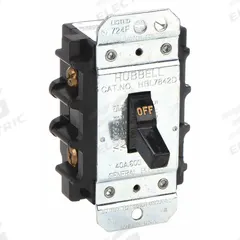 HUBBELL KELLEMS Manual Motor Switch: 2 Poles, 40 A, No Enclosure (MPN HBL7842D). Key specifications — Brand: HUBBELL KELLEMS; Maximum Voltage Rating: 600V AC; Mounting Style: Surface; Pilot Light: Not Included.