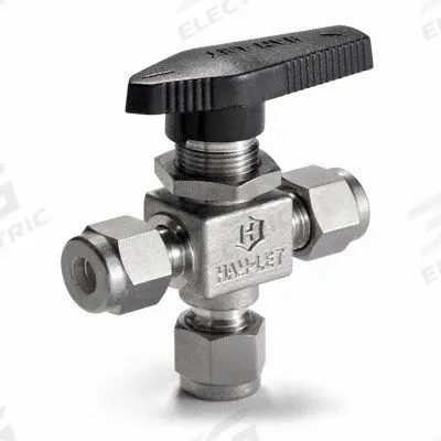 HAM-LET Manual Three-Way Ball Valve: 1/4 in, Stainless Steel - Stainless Steel Ball Valves