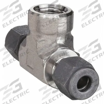 PARKER Compression Tee Fitting: 1/2 in OD x 1/2 in OD x 1/2 in Pipe Fitting Size - Single-Ferrule Stainless Steel Fittings