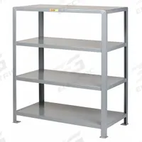 LITTLE GIANT Metal Shelving: Heavy-Duty, Standalone, 60 in x 30 in, 72 in Overall Ht, 4 Shelves (MPN 4SH-3060-72). Key specifications — Brand: LITTLE GIANT; Finish: Powder Coated; Color: Gray.