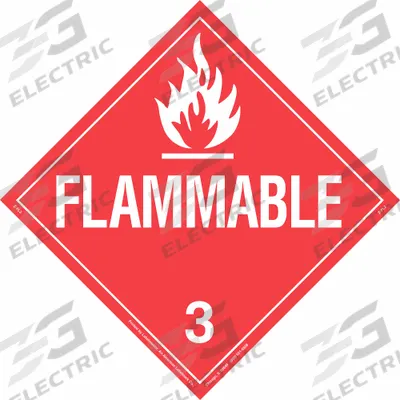 BRADY Container Placard: Flammable, 10 3/4 in x 10 3/4 in, 10 3/4 in Label Ht - Class 3: Flammable Liquids