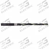 CHAINFLEX Control Cable: 17 AWG, 5 Conductors, Order by the Foot, PVC Jacket, 300 V (MPN CF881-10-05). Key specifications — Conductor Material: Copper; Conductor Configuration: Single; Minimum Bend Radius Factor - Fixed: 7 x OD; Minimum Bend Radius Factor - Flexible: 10 x OD; Includes Ground: Yes; Minimum Bend Radius Factor - E-Chain: 12.5 x OD; Resistance Properties: Oil and Grease Resistant; Standards: FT-1.