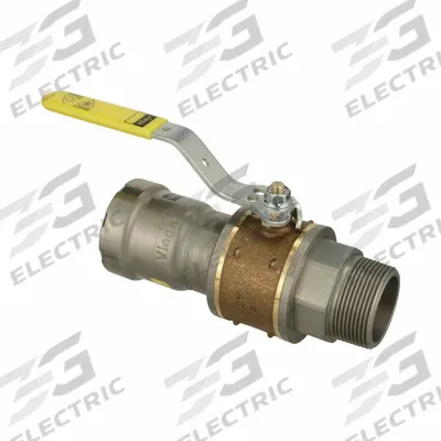 VIEGA MEGAPRESS Manual Two-Way Ball Valve: 1 1/2 in, Bronze, Straight - Bronze Ball Valves