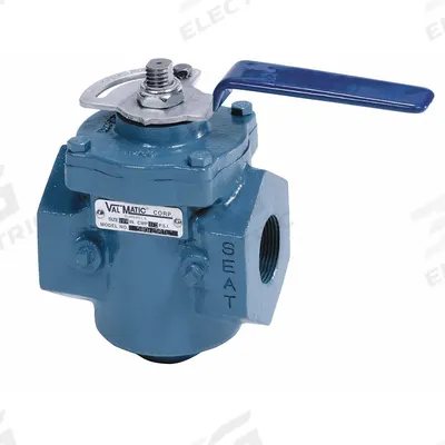 VAL-MATIC Plug Valve: For Wastewater Media, 2-Way, 1 in Pipe Size, Cast Iron, FNPT x FNPT - Cast Iron Industrial Process Plug Valves