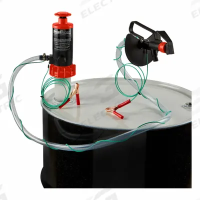 GOATTHROAT PUMPS Hand Pump: Piston Action, Pump with Hose, Nozzle & Spout - Down-Stroke Drum Pumps
