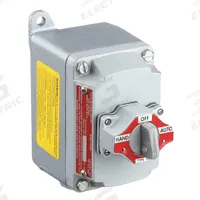 Selector Switch Control Station: 1 Gang, Selector Switch, 2NO/2NC, Hand/Auto, 0 Pilot Lights, 3/4 in (MPN EFDB175-12). Key specifications — Legend: Hand/Auto; Action: Maintained; Contact Form: 2NO/2NC; Brand: APPLETON ELECTRIC; Operator Configuration Type: (1) Selector Switch.