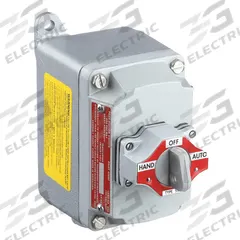 Selector Switch Control Station: 1 Gang, Selector Switch, 2NO/2NC, Hand/Auto, 0 Pilot Lights, 3/4 in (MPN EFDB175-12). Key specifications — Legend: Hand/Auto; Action: Maintained; Contact Form: 2NO/2NC; Brand: APPLETON ELECTRIC; Operator Configuration Type: (1) Selector Switch.