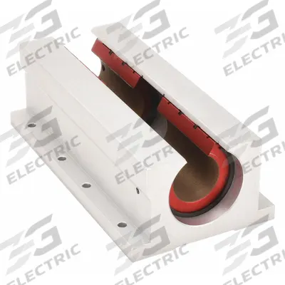 PBC LINEAR Mounted Linear Bearing: Twin, Self-Aligning, 3/4 in Inside Dia, Frelon Gold - Twin Open Self-Aligning Pillow Block Linear Plain Bearings