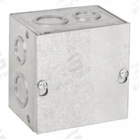 HOFFMAN Enclosure: Steel, 4 in x 4 in x 3 in, NEMA 1, Solid Cover, Screw On, Included, Galvanized (MPN ASG4X4X3). Key specifications — Brand: HOFFMAN; Closure Method: Screws; Knockouts: Included.