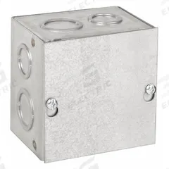 HOFFMAN Enclosure: Steel, 4 in x 4 in x 3 in, NEMA 1, Solid Cover, Screw On, Included, Galvanized (MPN ASG4X4X3). Key specifications — Brand: HOFFMAN; Closure Method: Screws; Knockouts: Included.