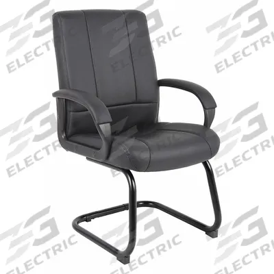 BOSS Frame Chair: Black, Black, 4 Casters/Glides, Lumbar Support, 27 in Overall Wd - Guest & Side Chairs