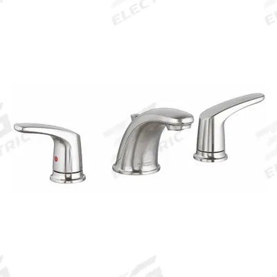 AMERICAN STANDARD Low Arc Bathroom Faucet: Colony Pro, Metal, Brushed Nickel Finish, Widespread - Widespread Handle Bathroom Faucets