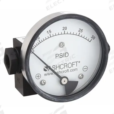 ASHCROFT Differential Pressure Gauge: In-Line, 1/4 in NPT Female, 1130, 3 1/2 in Dial - Medium & High Operating Pressure Differential Gauges