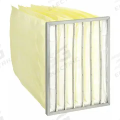 GRAINGER Pocket Air Filter: 24 in x 20 in x 29 in, MERV 14, Yellow, Synthetic, 7 Pockets (MPN 6B636). Key specifications — Display Sell UOM: EA; Brand: GRAINGER; Media Material: Synthetic; Performance Rating: MERV 14.