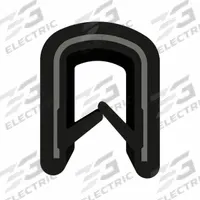 FAIRCHILD Edge Trim: Double Gripping Finger, 50 ft Overall Lg, PVC Outer, 17/32 in Leg Lg (MPN 1584-50). Key specifications — Brand: FAIRCHILD; Color: Black; Outer Material: PVC; Profile Shape: Double Gripping Finger; _Gripping Style: Double Tongue.