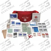 APPROVED VENDOR First Aid Kit and Housing: Gen Purpose, 5 People Served, 87 Components, Nylon (MPN 59475). Key specifications — Adhesive Bandages Included: Knuckle Bandage; Application: General Purpose; Brand: APPROVED VENDOR; Housing Color: Red; Housing Material: Nylon; Includes Oral or Inhalant Medication: Medication Included; Mountable: Portable; Oral and Inhalant Medicinals Included: (4) Non-Aspirin Pain Relievers.