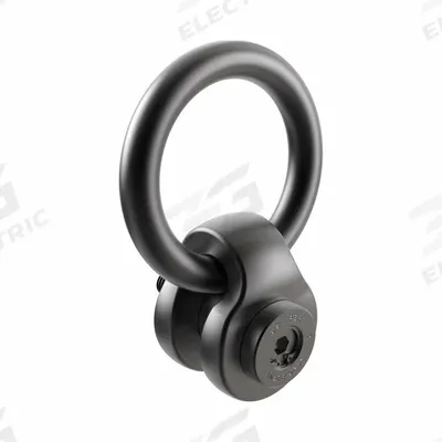 JERGENS Hoist Ring: Pivot/Swivel, Black Oxide-Coated Steel, 1"-8, Max. 7,100 lb - Side-Pull Pivot & Rotate Hoist Rings