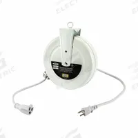 HUBBELL WIRING DEVICE-KELLEMS Extension Cord Reel: Ratchet Lock, 20 ft Cord Lg, 14 AWG, SJTW, 5-15P (MPN HBLC20143C). Key specifications — Retractable Cord Ending NEMA Configuration: 5-15R; Feeder Cord Ending NEMA Configuration: 5-15P; Brand: HUBBELL WIRING DEVICE-KELLEMS.
