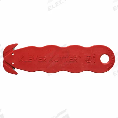 KLEVER Safety Cutter: 4 5/8 in Overall Lg, Contoured Handle, Textured, Stainless Steel - Disposable Dual-Hook Safety Cutters