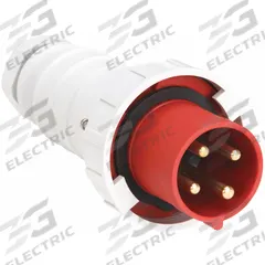 BRYANT Pin and Sleeve Plug: Red, 480V AC, Three Phase, 60 A, 3 Pole, 4 Wire, IEC Grounding (MPN BRY460P7W). Key specifications — Brand: BRYANT.
