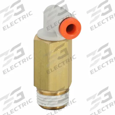 SMC Push-Fit Elbow Fitting: 1/8 in OD x 1/8 in Pipe Size, Push-to-Connect x MNPT - Polybutylene & Brass Tube Fittings