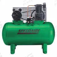 SPEEDAIRE Electric Air Compressor: 3 hp, 1 Stage, Horizontal, 30 gal, 9.1 cfm, 135 psi, Base Model (MPN 4B237). Key specifications — attr48430: SPEEDAIRE; attr48445: 60 Hz; attr48448: Manual Drain Valve; attr48450: 200-240V AC; attr48474: Three; attr48487: Horizontal.