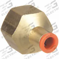 SMC Push-Fit Adapter Fitting: 5/16 in OD x 1/4 in Pipe Size, Push-to-Connect x FNPT, Brass, Brass (MPN KQ2F09-35A). Key specifications — Brand: SMC; Thread Size A: 1/4".