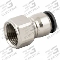 AIGNEP Push To Connect Fitting: 4 mm OD x 5 mm Pipe Size, Push-to-Connect x Metric, Brass, Silver (MPN 50030N-4-M5). Key specifications — Brand: AIGNEP; Thread Size A: M5.